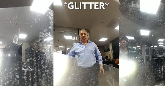 a glitter bomb going off in an scammer call center