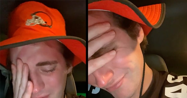 crying nfl browns fan