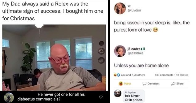 rolex and kissing tweet comments