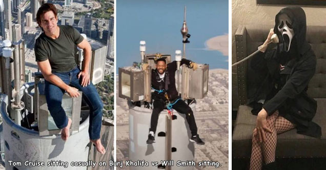 tom cruise no burj khalifa - Tom Cruise sitting casually on Burj Khalifa vs Will Smith sitting | kayla horror aesthetic