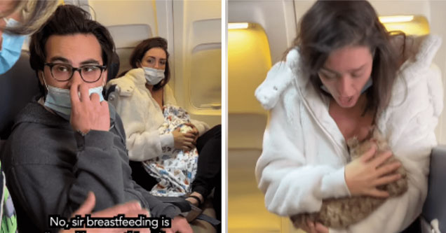 woman breastfeeding cat on plane video is fake