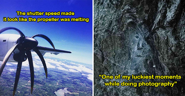 plane propeller looks like it's melting -  face inside a spider web