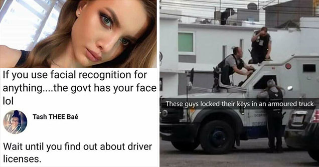 money truck security guards accidentally locked their keys in the truck -  cringe pics