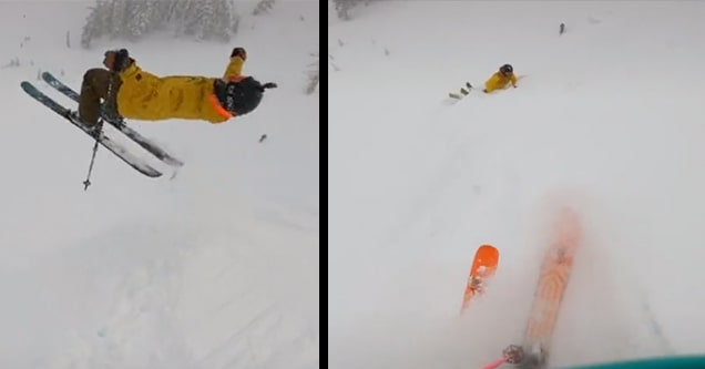 friend saves buddy buried in snow