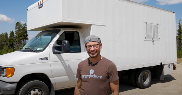 a box truck converted into a studio apartment