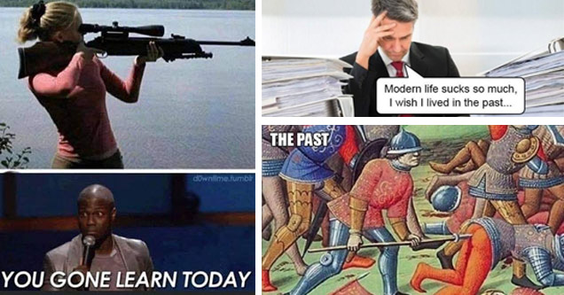 funny memes -  girl shooting a rifle -  you gone learn today -  excessive masturbation causes blurred vision - blurry tomcat reading the paper meme