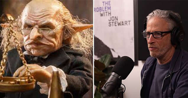 jon stewart talks about the Harry Potter Goblins