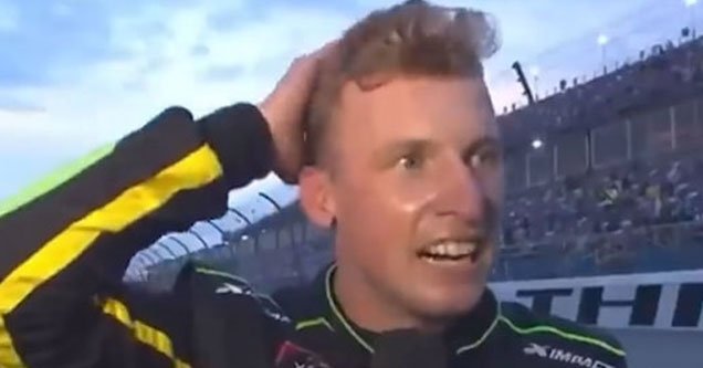 NASCAR Brandon Brown after he won a race