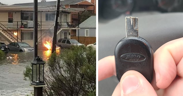 car on fire broken key