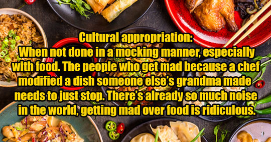 Cultural appropriation when not done in a mocking manner.