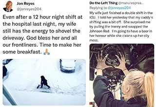 Jon Reyes, who is the Minister of Economic Development and Jobs in Manitoban Canada, went viral over the weekend after he posted a photo of his wife shoveling snow after just working a 12-hour shift. <br><br> It's been a while since we had some doofus go this viral on Twitter, and in the usual fashion, the whole world came together to call him out for not helping his wife. <br><br> The caption for his tweet reads, "Even after a 12 hour night shift at the hospital last night, my wife still has the energy to shovel the driveway. God bless her and all our frontliners. Time to make her some breakfast." <br><br> The internet took much offense to this Tweet and Jon Reyes will never live this moment down, but props to him for not deleting it, many people dunking on him wouldn't have the courage to do that, so kudos, Jon and keep being lazy icon. 

