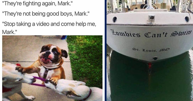 can t we all just get along -  | funny boat names - Zombies Can't Swim St. Louis, Mo