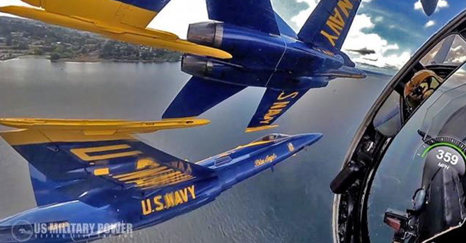 crazy view from inside the cockpit of a blue angel jet