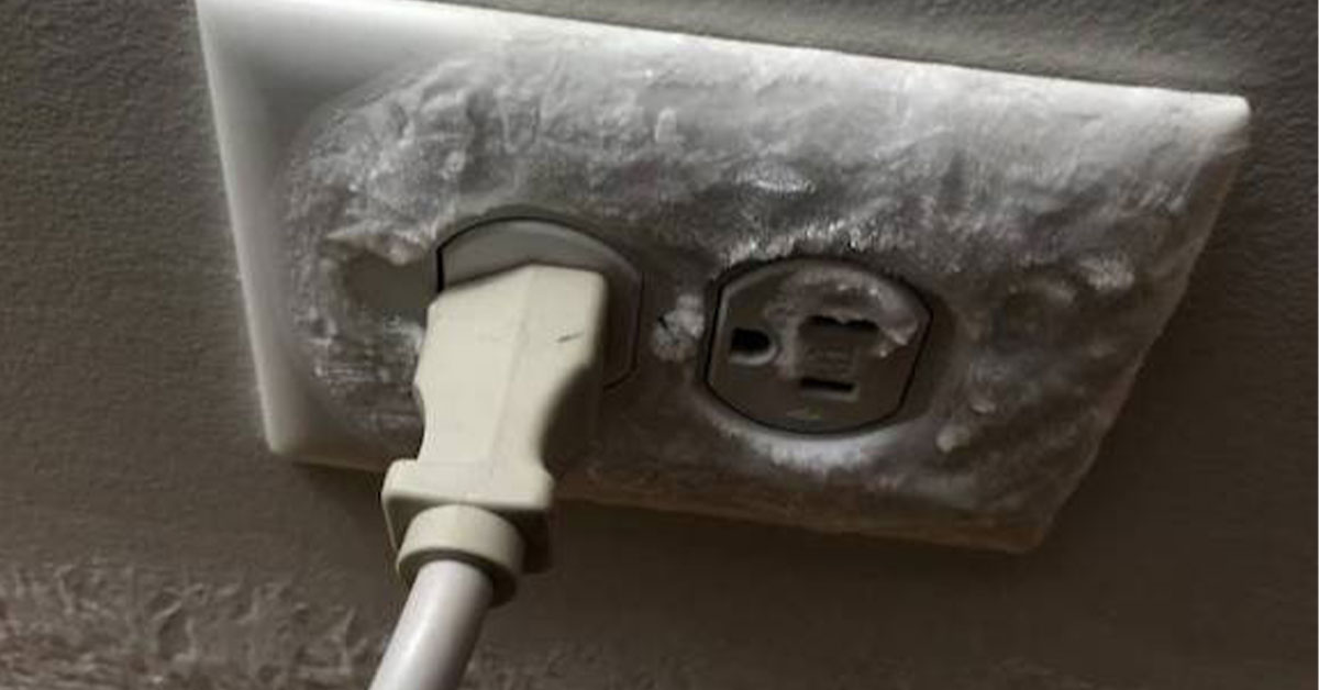 frosted electrical outlet