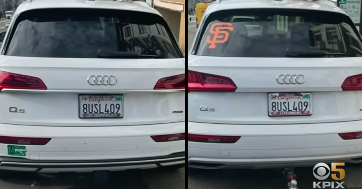 stolen plate on stolen audi