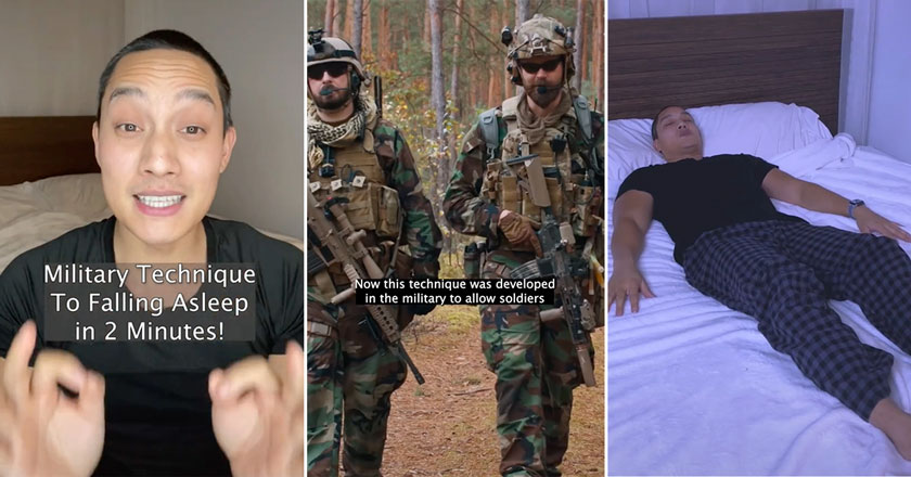 military sleep technique for falling asleep in under 2 minutes