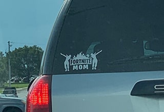 fortnite mom car sticker