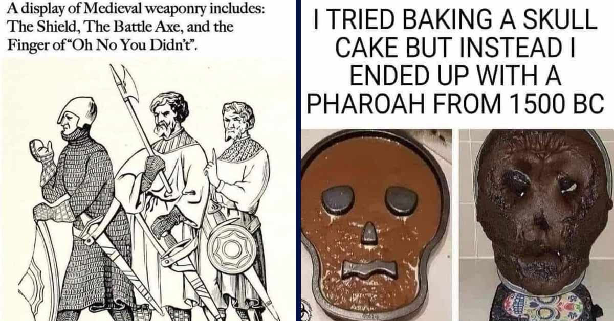 finger of oh no you didn t - A display of Medieval weaponry includes The Shield, The Battle Axe, and the Finger of Oh No You Didn't. Se Og | I Tried Baking A Skull Cake But Instead I Ended Up With A Pharoah From 1500 Bc Dairy quum I