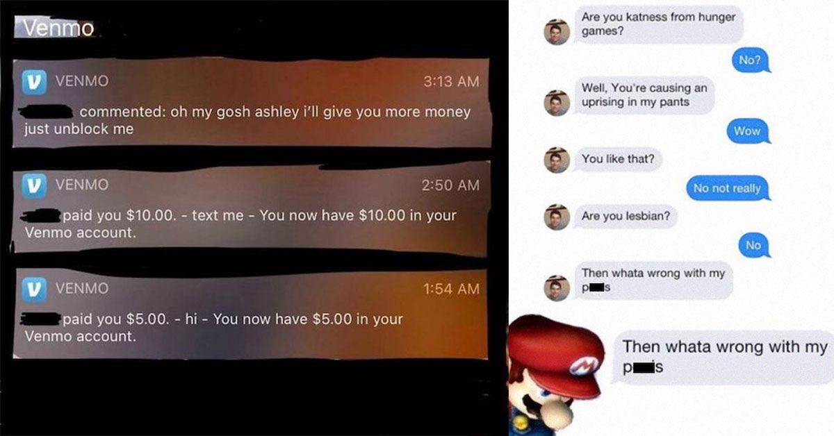 venmo and mario creepy text