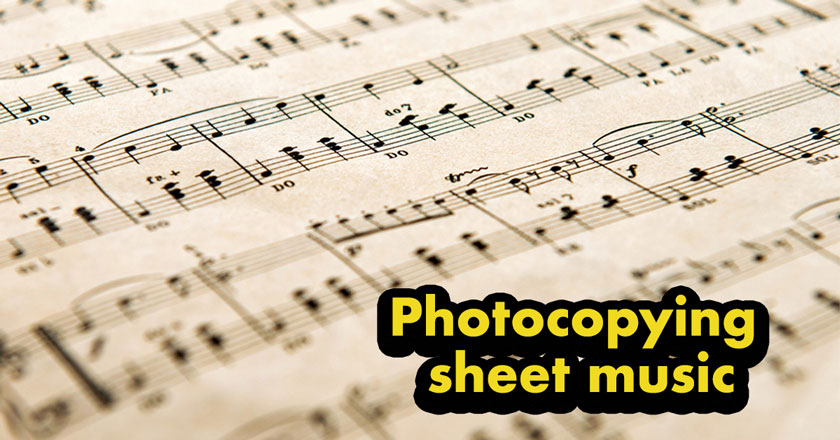 sheet music photocopy