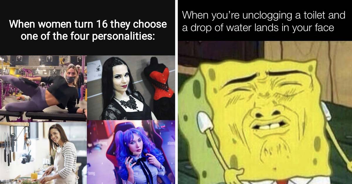 a meme about girls picking one of 4 personalities when they turn 16