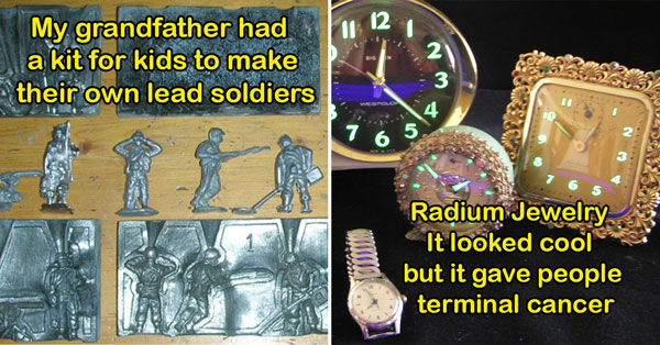 discontinued products - radium jewelry -  lead toy soldiers