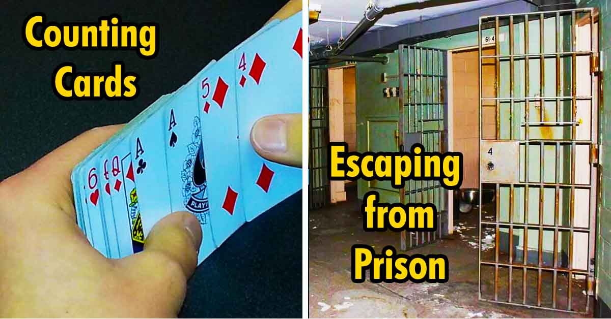 hands holding cards, prison doors