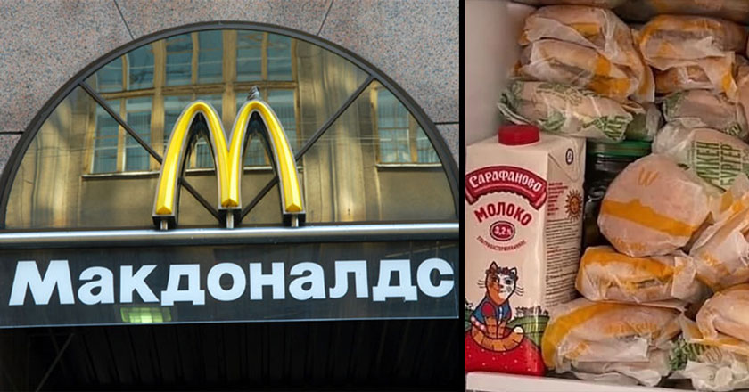 russian store and mcdonald's fridge