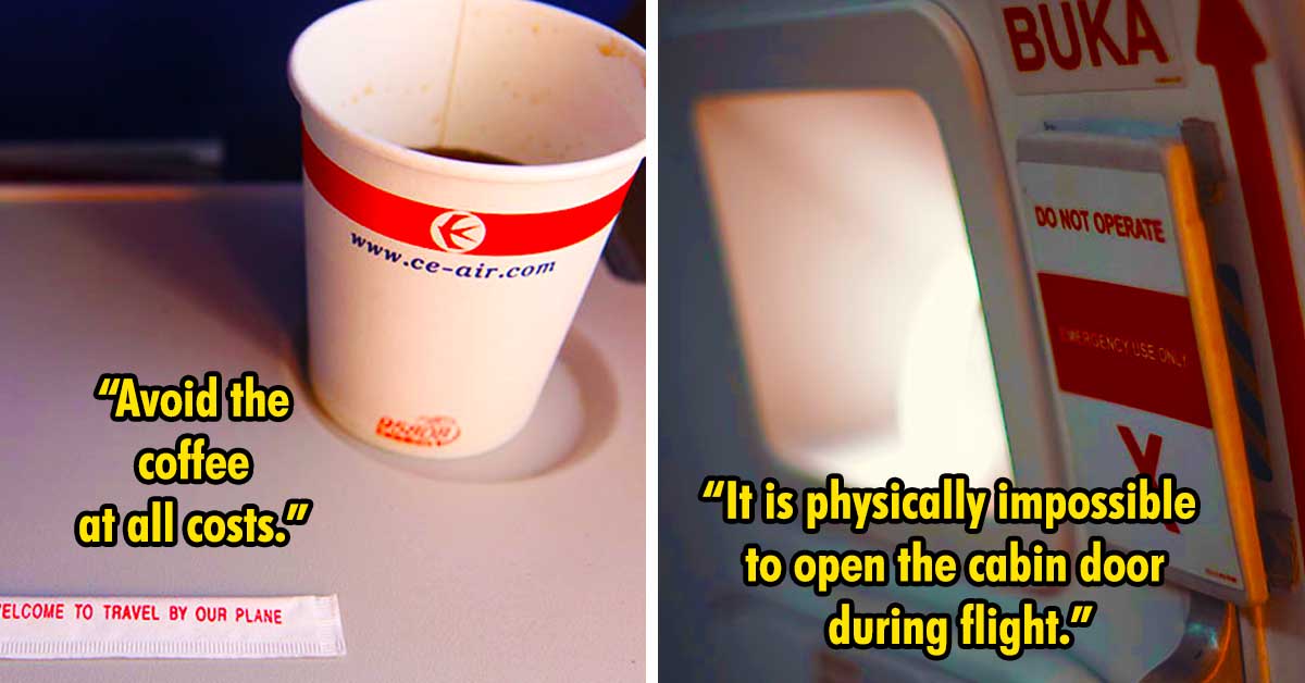 coffee cup in airplane, cabin emergency exit