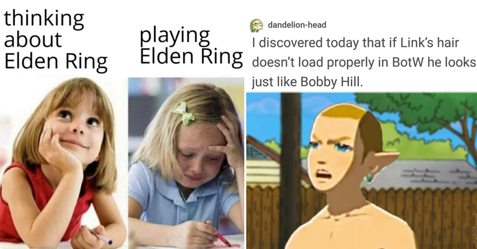 funny gaming memes -  Link looks like Bobby Hill without hair