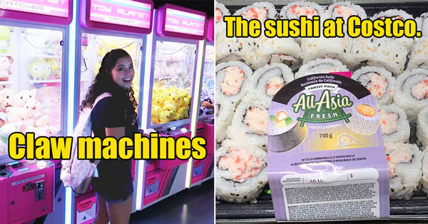 Disappointing Things -  the sushi at Costco -  Claw Machines