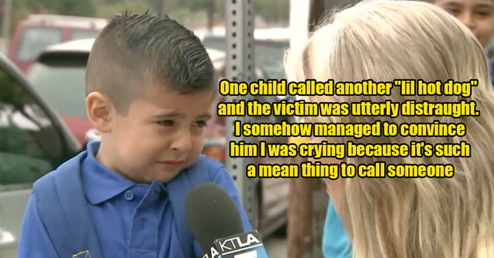 funny thing kids asked their teachers -  crying kid on the news