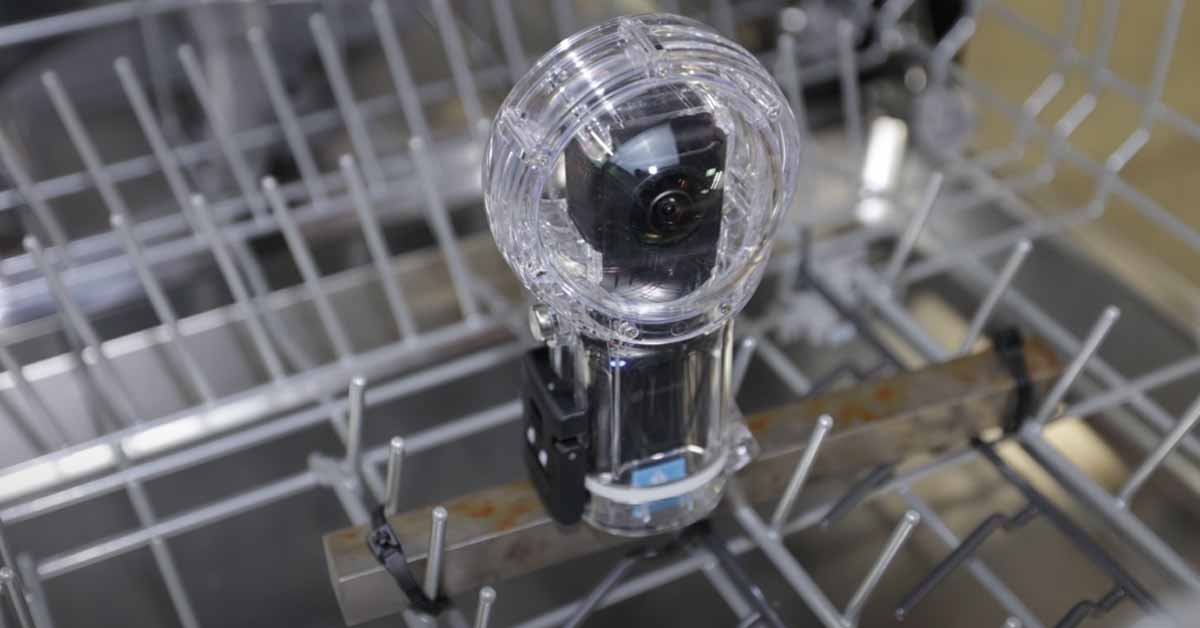 a gopro inside a dish washer