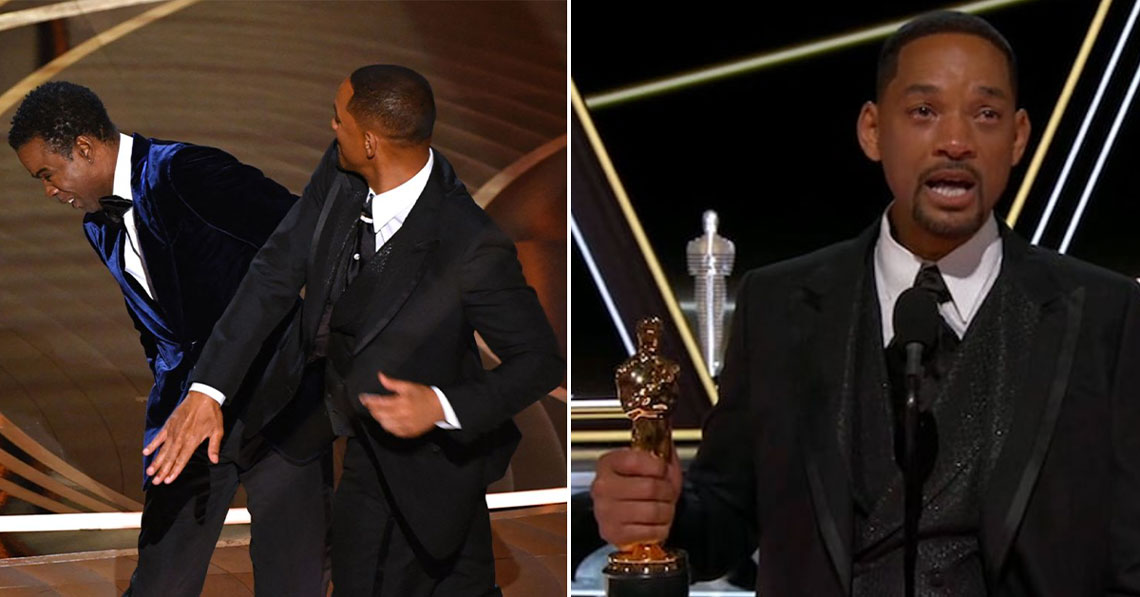 Will Smith slapping Chris Rock at the Oscars