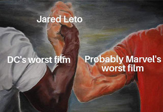 The only thing we love more than a good superhero (villain) movie is a bad superhero (villain) movie, and according to reviews, Jared Leto's new movie 'Morbius' sucks hard. Now if you've been keeping score, Jared Leto has starred in both the worst DC movie and the worst-rated Marvel (associated) movie. Let that sink in. <br><br> And instead of letting the reviewers get people down about Morbius flopping, memers have taken the narrative into their own hands by sharing memes about how Morbius fever has swept the nation. <br><br> And we have a theory on why Jared Leto keeps catching strays, he's a terrible person to work with. According to Discussing Films on Twitter, Leto who play a character with a limp refused to break character on set, insisting he use his crutches to walk to the bathroom, in turn slowing down production. Eventually, a concession was made and Leto agreed to use a wheelchair to speed up his potty breaks. So there's that. 