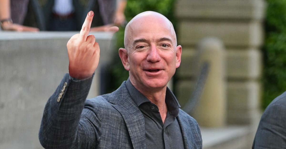 jeff bezos flipping the bird