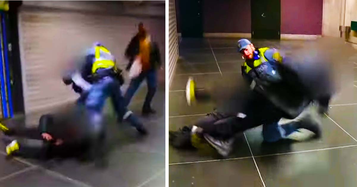 swedish security guard leg sweep