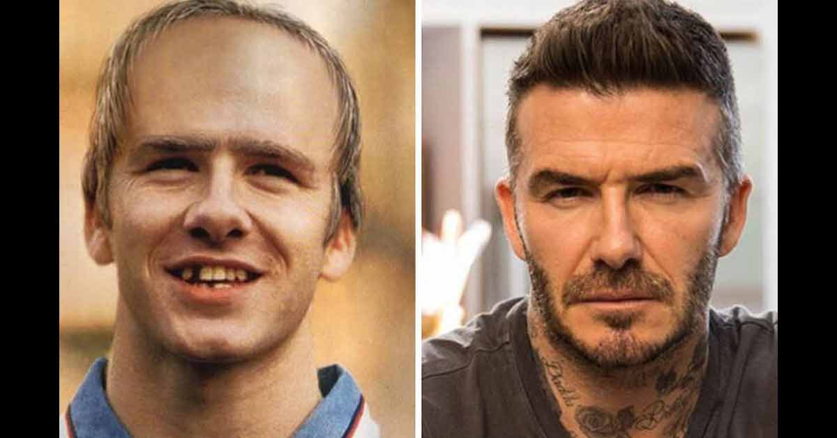 a photo of david beckham vs how people predicted he would like in 2020