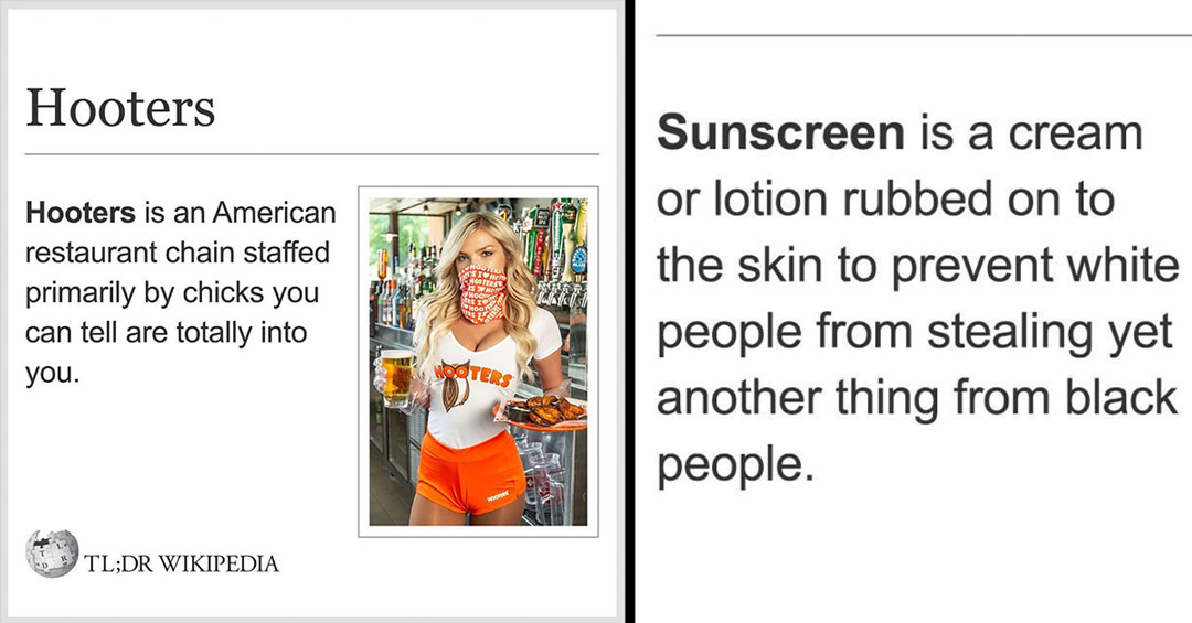 hooters and sunscreen