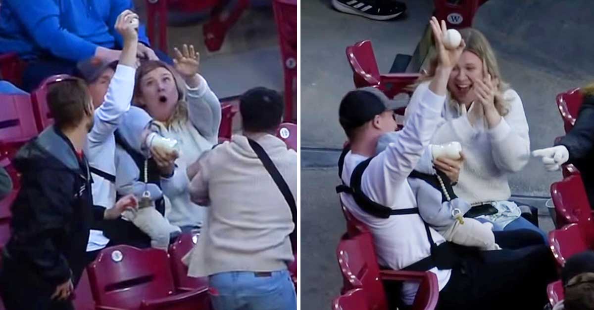 Dad Catches Foul Ball While Bottle Feeding Baby