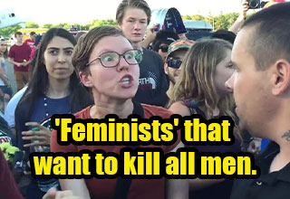 woman making an angry face -  feminists that want to kill all men