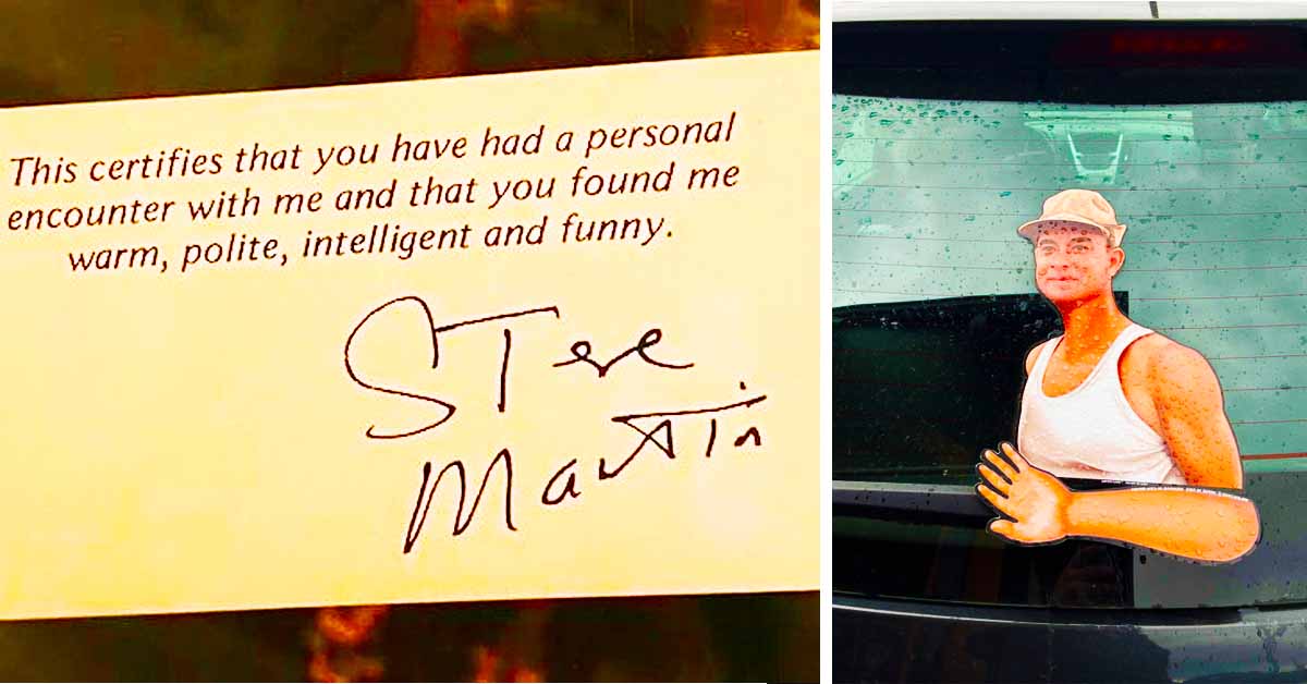 steve martin card, funny wiper decal