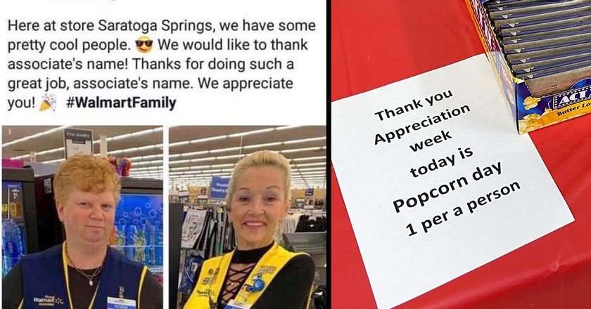 one popcorn allowed and walmart employees