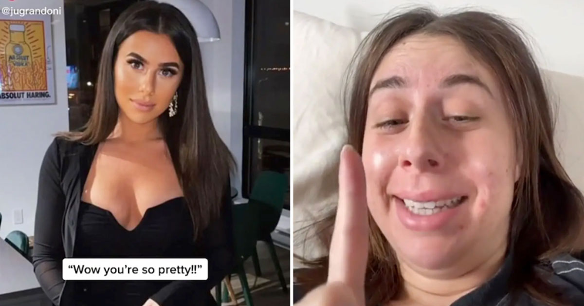 TikTok shows woman with and without makeup