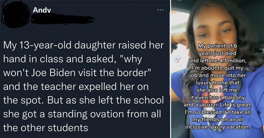 online liars - made up story about a kid being expelled from school - woman gets patients house and money