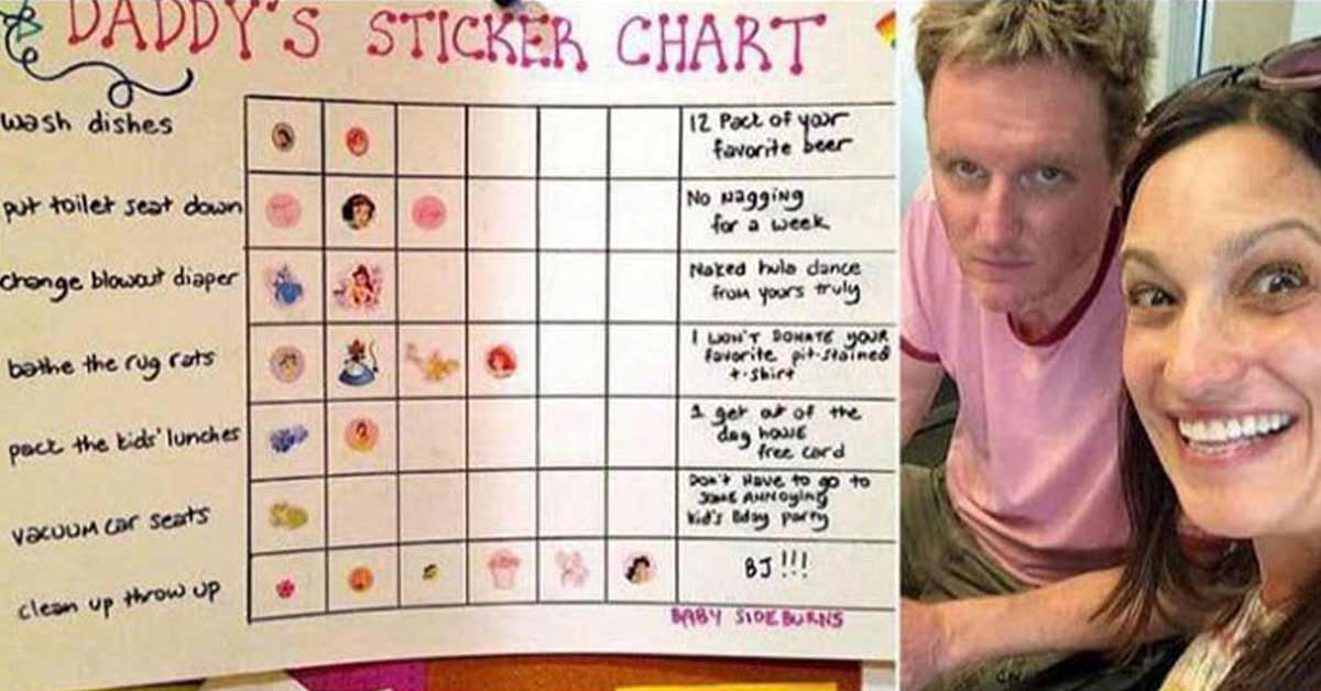 a cringey sticker chart for a husband