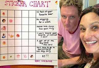a cringey sticker chart for a husband