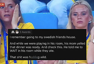 Swedish women at a futbol match -  Reddit Post about Swedish culture
