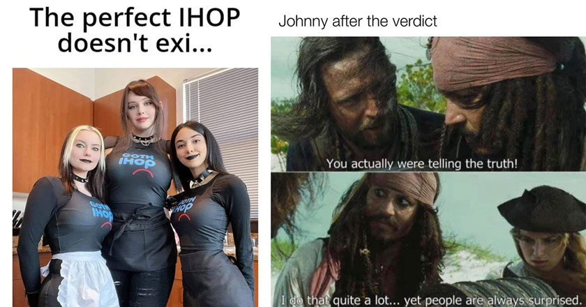 dank memes -  iHop girls -  Johnny Depp memes