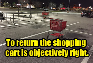 the shopping cart theory - shopping cart sitting in a parking lot